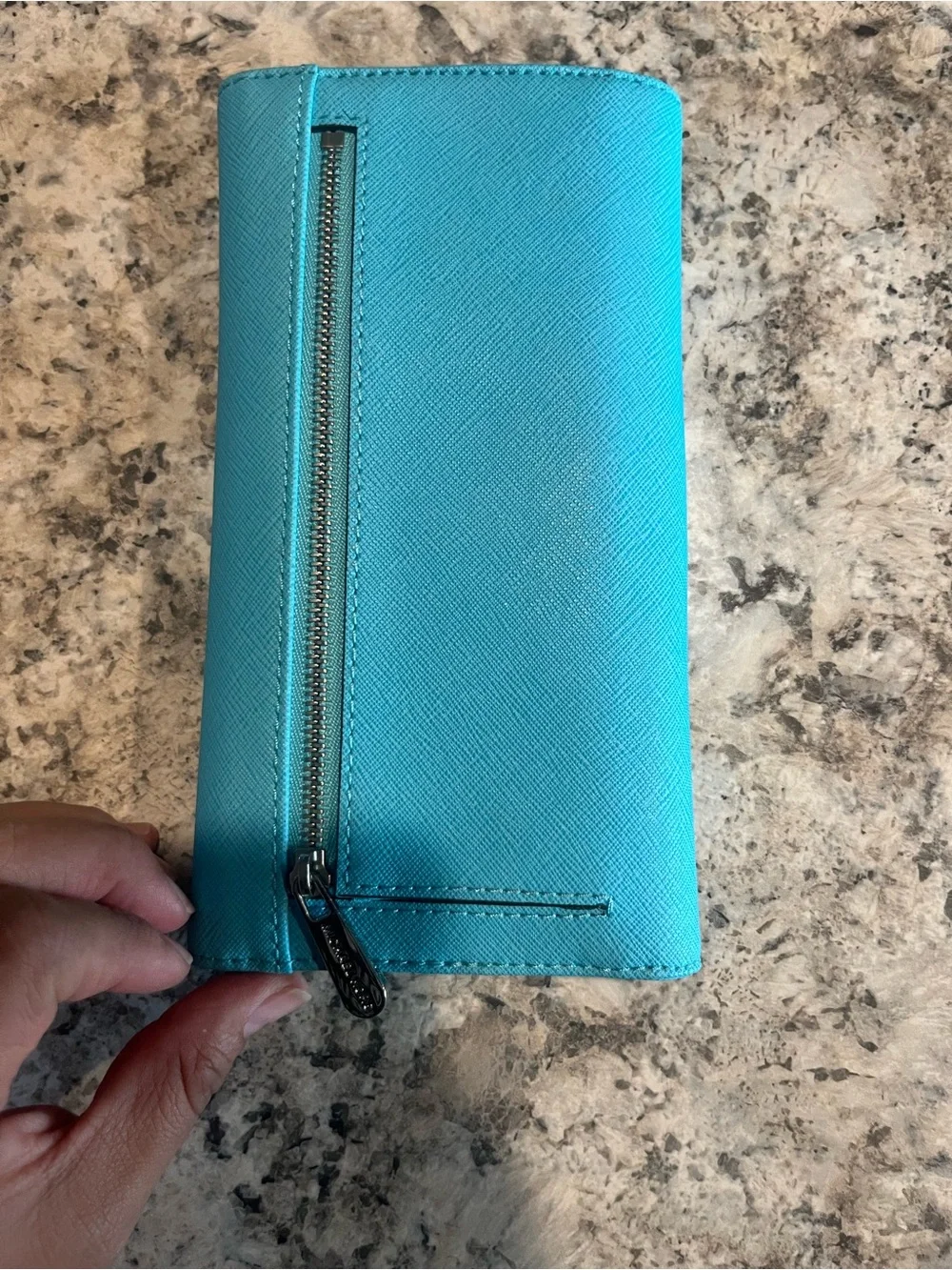 Michael Kors Turquoise Saffiano Leather Phone Case Wallet